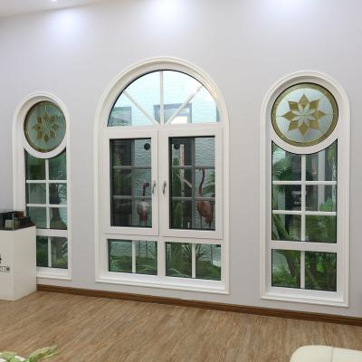 China Swing Low Price Aluminum Bow Casement Window With Grille Design for sale