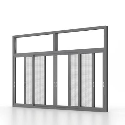 China Sliding Modern Style Balcony Sliding Window 3 Tracks Aluminum Sliding Window for sale