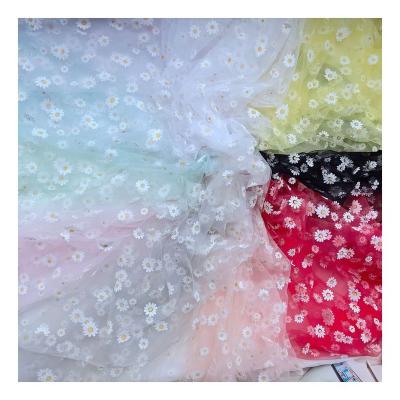 China Aluminum Poly Metallic Print Mesh Solid Fabric For Kids Dress And Dance Fabric for sale