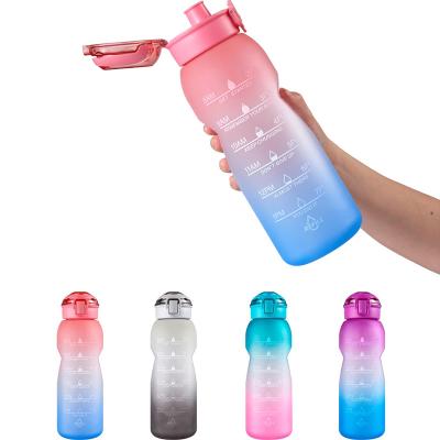 China Amazon Water Bottle 2022 Viable Success Large Capacity , Plastic Water Plastic Jug With Time Marker for sale