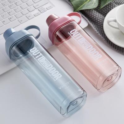 China Hot Selling Sustainable Eco-Friendly Portable Clear Plastic 480ml Water Bottle With Soft Clear Handle 16oz Square Plastic Water Bottle for sale