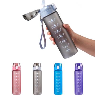 China 2022 sustainable hot sale 700ml frosted plastic water bottle sipper drinking water bottle with soft straw for sale