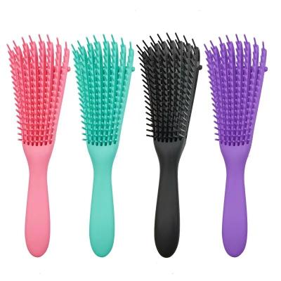 China For Home Use Wholesale Customized Logo And Reusable Hair Straightener Massage Comb Silicone Wrapping Detangling Hair Brush for sale