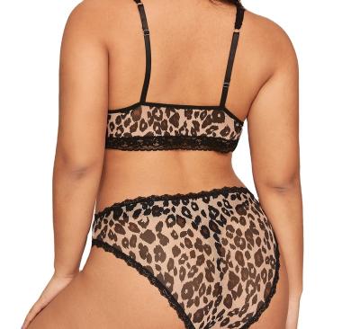 China Low Waist Plus Size Leopard Print Sexy Lingerie Luxury Ladies for sale