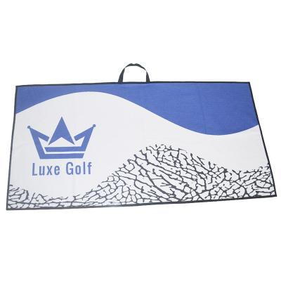 China Waffle Microfiber Absorbent Sublimation Waffle Weave Printed Golf Towel for sale