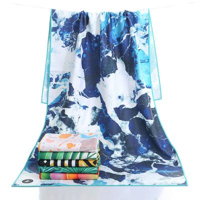 China Sustainable Custom Microfiber Sand Waffle Free Printed Beach Towel for sale