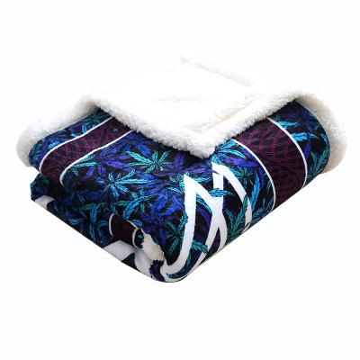 China Thick Anti-bacteria Sublimation Printing Custom Personalized Sherpa Winter Blankets for sale