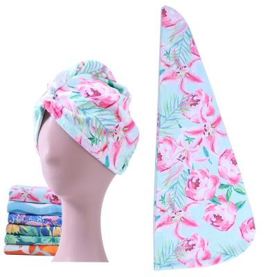 China Custom QUICK DRY Microfiber Hair Towel Quick Drying Wrap For Girl Women for sale