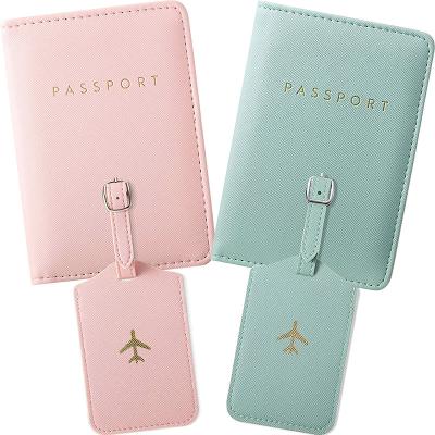 China Travel Wallet Logo Luxury Rfid Sublimation Leather Daily Used Custom Passport Holder and Luggage Tag for sale