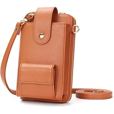 China Newspaper Used Custom Cross - Body Cell Phone Bag With Coin Pocket Women Lady PU Leather Shoulder Phone Bag Strap Cluth Purse Purse for sale