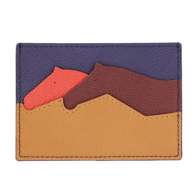 China Fashion Genuine ISO BSCI Factory Eco-Friendly Cow Leather Card Holder Women Name Card Leather Wallet for sale