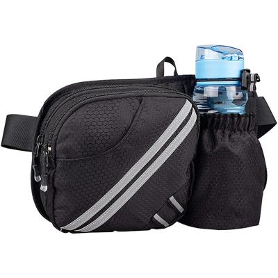 China Water Proof Designer Water Bottle Dog Waist Bag Waterproof Sports Waist Belt Walking Running Bag for sale