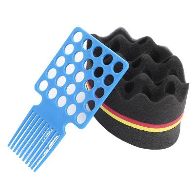 China Wholesale Magic Double Sided EVA Foam Twist Loop Hole Curly Hair Multi Sponge for Barber and Beauty Salon for sale