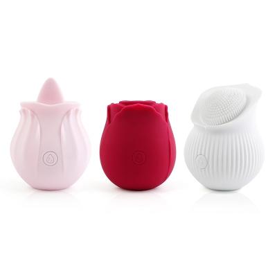 China Tienda erótica Rose Oral Clitoral Sucking Vibrator, juguetes recargables del sexo del sexo del estimulador de la entrerrosca del lechón de Clit de la prenda impermeable en venta