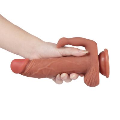 China Vibrador médico 42mm x 215mm impermeáveis do silicone da carne super do vibrador do monstro à venda