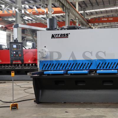 China Hydraulic CNC Guillotine Shearing Machine Adjust Cutting Angle Blade GAP with E21S System from KRRAS for sale