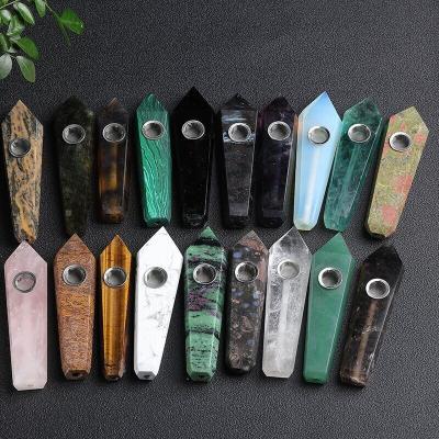 China New Arrival Crystal Smoking Pipe Tobacco Herb Amethyst Crystal Pipe Hand Smoking Pipes for sale