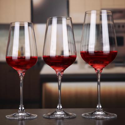 China Transient Red Stem Crystal Wine Glass Cups Premium Crystal Wine Glasses Hand Blown Long White Wine Glass for sale