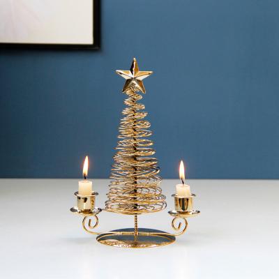 China Custom Metal Position Table Decor Home Decoration Votive Christmas Tree Candle Holder for sale