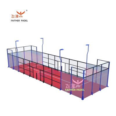 China Durable and Delicate Faither Supply Wholesale high quality single reinforced Padel Tennis Court panoramic for sale