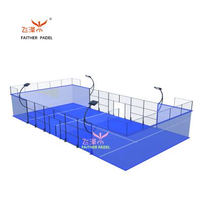 China Durable and Delicate Faither Supply Wholesale Professional  quality  2022 new design double super class full view Paddle  Tennis Court for sale