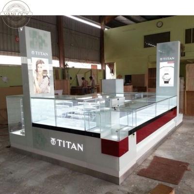 China Retail store/office/mall painting glass display case titan high-end glass baking display cabinet for watch store for sale