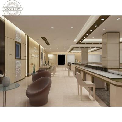 China Custom Modern Interior Jewelry Store Wooden Counter Cabinet Retail Store/Office Mail Kiosk Store/Mall Jewelry Store for sale