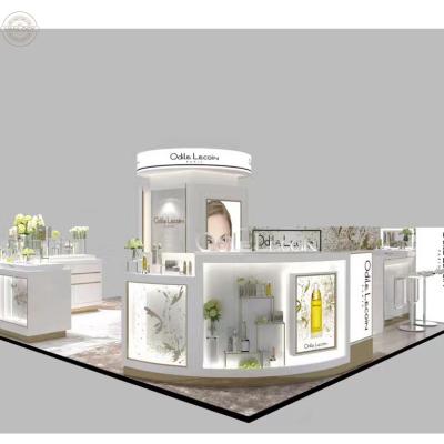 China Factory direct sale mall modern cosmetic kiosk make up display stand skin care personal makeup display mall kiosk counter for sale