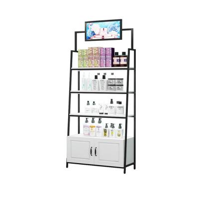 China Factory Modern Wall Display Stand Retail Store Customized Furniture for Cosmetic Display Cabinet and Showca for sale