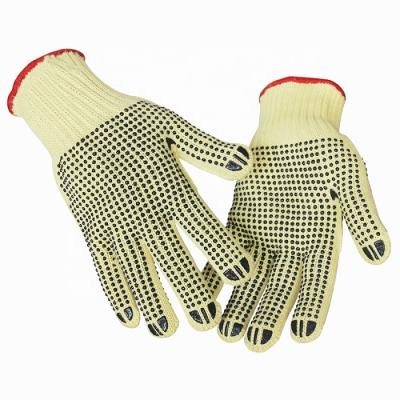 China Protective hand cheap white cotton gloves with rubber dots on the palm for sale