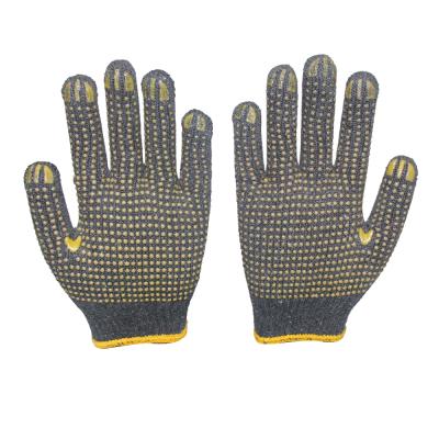 China Protective Hand Polka Dot Gloves Single Side Cotton Running Cheap Working Gloves for sale