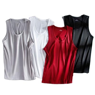 China Real Factory QUICK DRY Wholesale Customize Active Sports Sleeveless Loose Mesh Tank Top Gym Mens Plus Size Tank Tops for sale