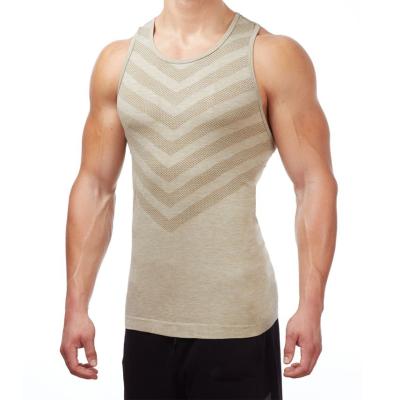 China Latest Customized QUICK DRY Knitted O-Neck Gym Tanks Tops Corset Trend Man Nylon Tank Top for sale