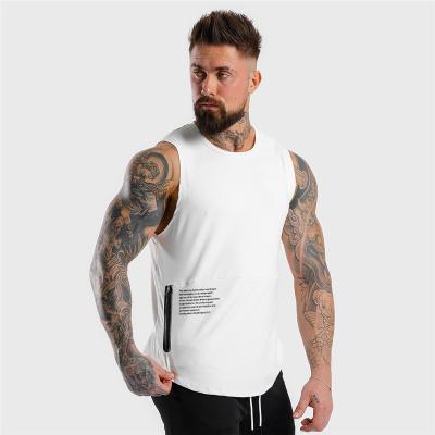 China Latest Breathable Fashion Purchasing 90% Polyester Men Grow Top Sleeveless Tank Top Travel Vest Gym Tank Top for sale