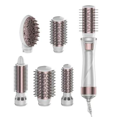 China Multifunctional Rotating Hot Air Blow Dryer Brush Professional 5 in 1 Roller Electric Straightener Comb Blow Dryer Hair Brush Styler for sale