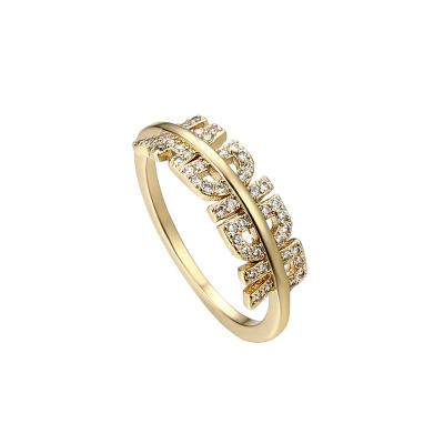 China VANFI Fashion 14k Gold Plated Zircon Stone Gold Ring For Women Trendy Jewelry for sale