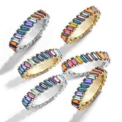 China Coloful TRENDY Stone Jewelry Fashion VANFI Ring Gold Plated Alloy Multicolor Acrylic Stone Wand Ring for sale