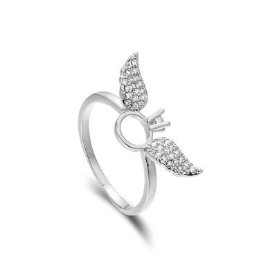 China VANFI Fashion Angel Wing Ring Zircon Gold Plated Finger Ring for sale