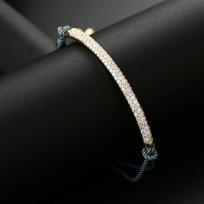 China VANFI FASHIONABLE Jewelry Color Rope Zircon Adjustable Woven Brass Bracelet for sale