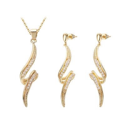 China FASHIONABLE Vanfi Lightning Zircon Gold Jewelry Set for sale