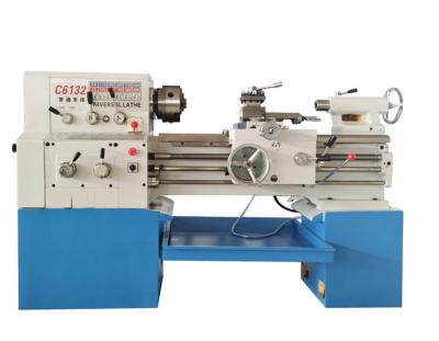 China Building Material Shops 52mm Bore Diameter Small Bench Drill Machine Repair Horizontal Manual Lathe Machine For Steel C6132 for sale