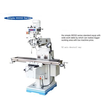 China Construction Material Shop Best Selling Factory Price Vertical Variable Speed ​​Universal Turret Multifunctional Milling Machine With - X6332 for sale