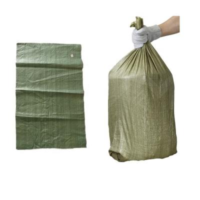 China Cheap price pp woven construction waste gravel material moisture proof green garbage bag green tools packing bag for sale