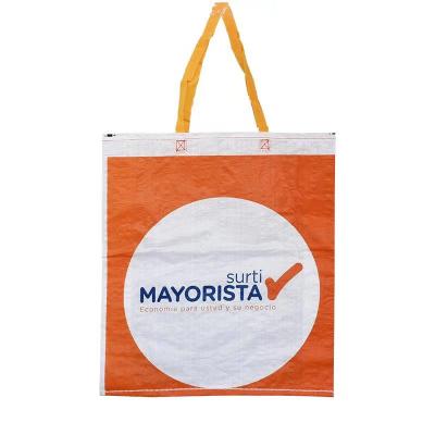 China Recyclable White Plastic Woven Fabric Bag PP Woven Bag For Shopping Printed Your Own Logo for sale