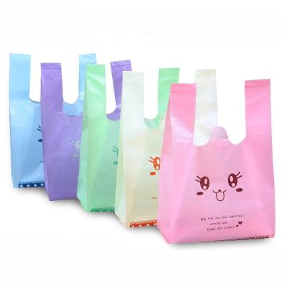 China Recyclable Heavy Duty LDPE HDPE Vest Carrier Plastic Bags / T Shirt Plastic Bag for sale