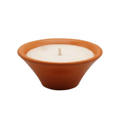 China Citronella scented outdoor candle in terracotta pot mosquito repellent for sale