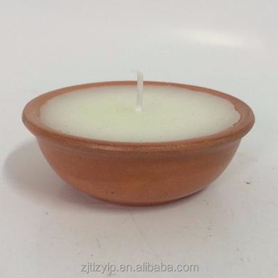 China Custom Logo Citronella Outdoor Candles Scented In Terracotta Pot Natural Mosquito Repellent for sale