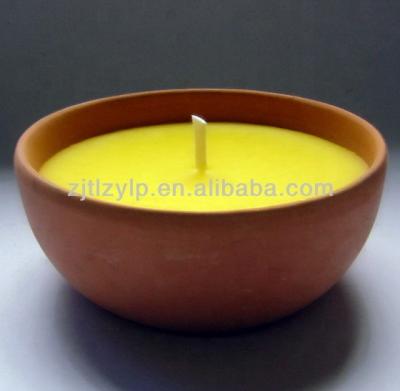 China Custom Logo Citronella Outdoor Candles Scented In Terracotta Pot Natural Mosquito Repellent for sale