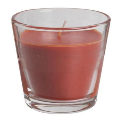 China Handmade Wholesale Decorative Orange Scented Glass Soy Wax Candles Without Lid for sale