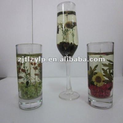 China 2018 shape china home decoration candle gel wax glass flameless for sale